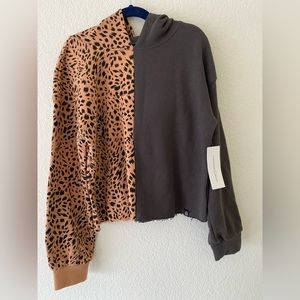 Treasure & Bond Kids' Cutoff Pullover Hoodie NWT, Sz L